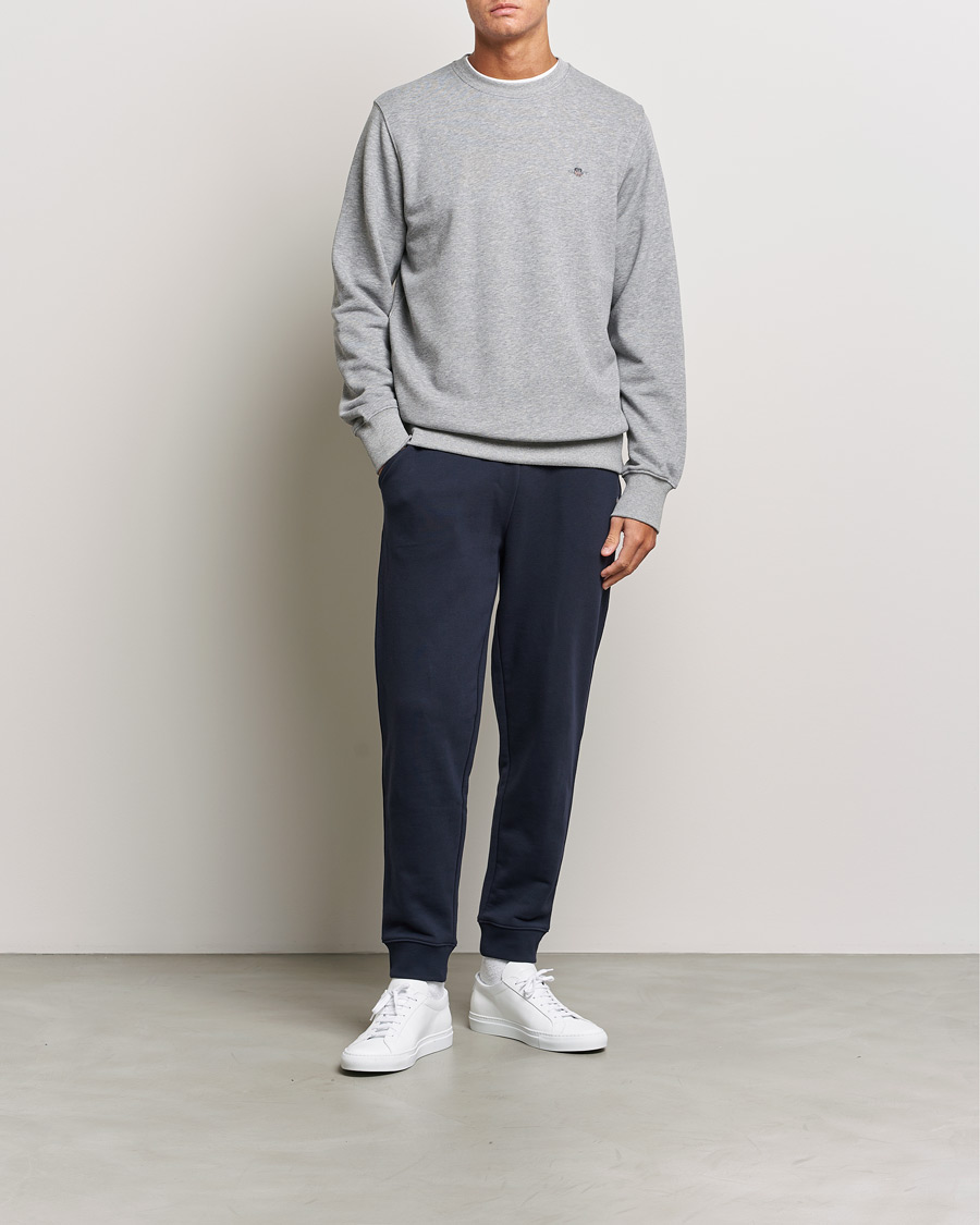 Men | Sweaters & Knitwear | GANT | Original Crew Neck Sweatshirt Grey Melange
