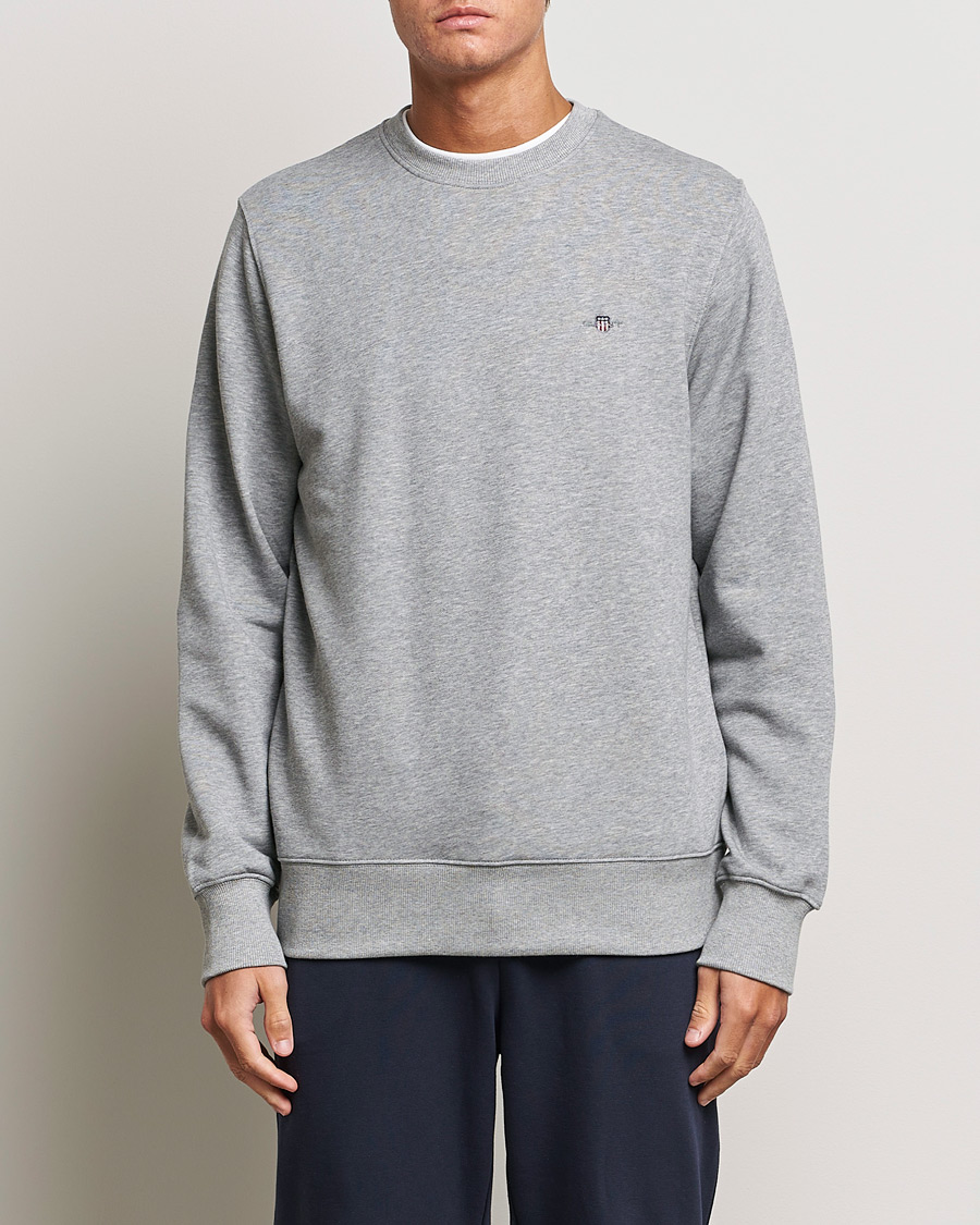 Men | Sweaters & Knitwear | Gant | Original Crew Neck Sweatshirt Grey Melange