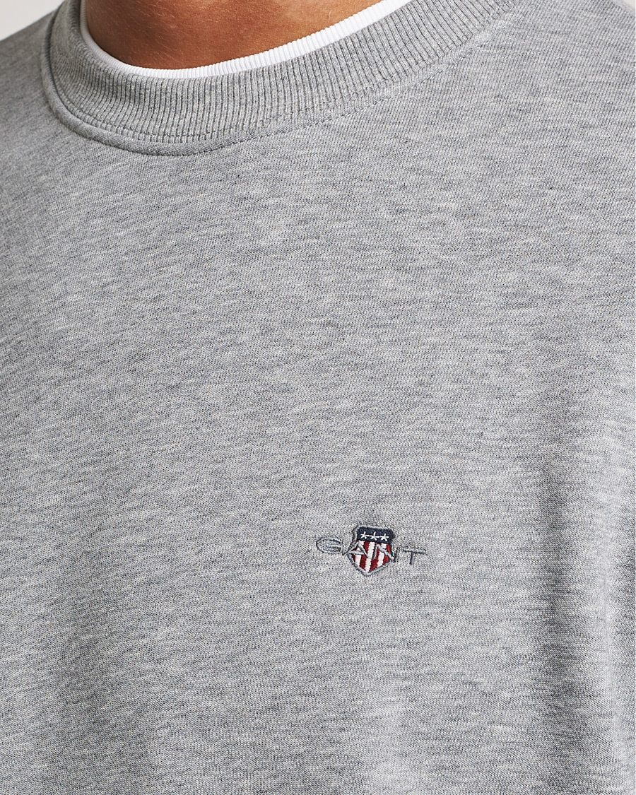 Men | Sweaters & Knitwear | GANT | Original Crew Neck Sweatshirt Grey Melange