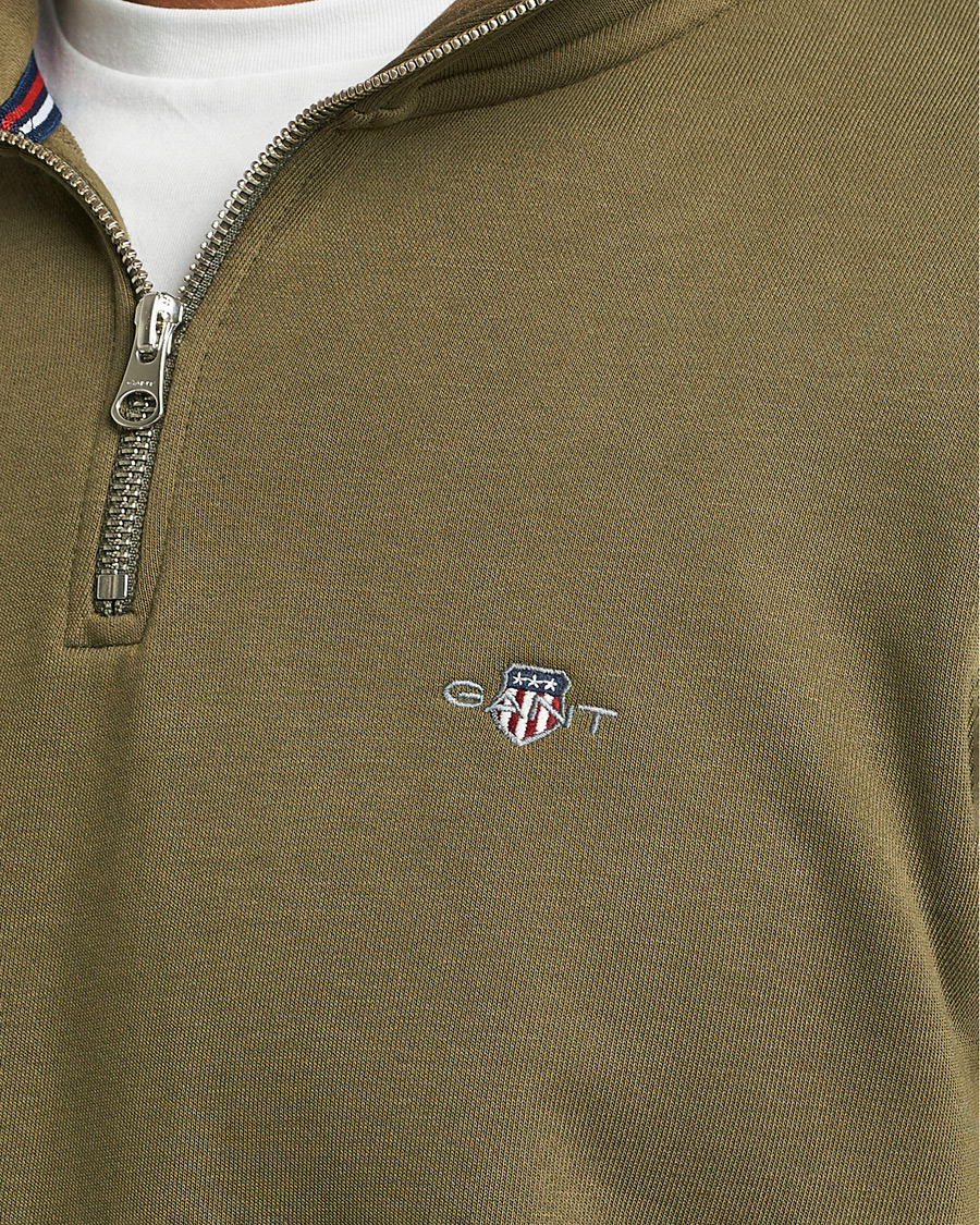 Men | Sweaters & Knitwear | GANT | Original Half Zip Sweater Juniper Green