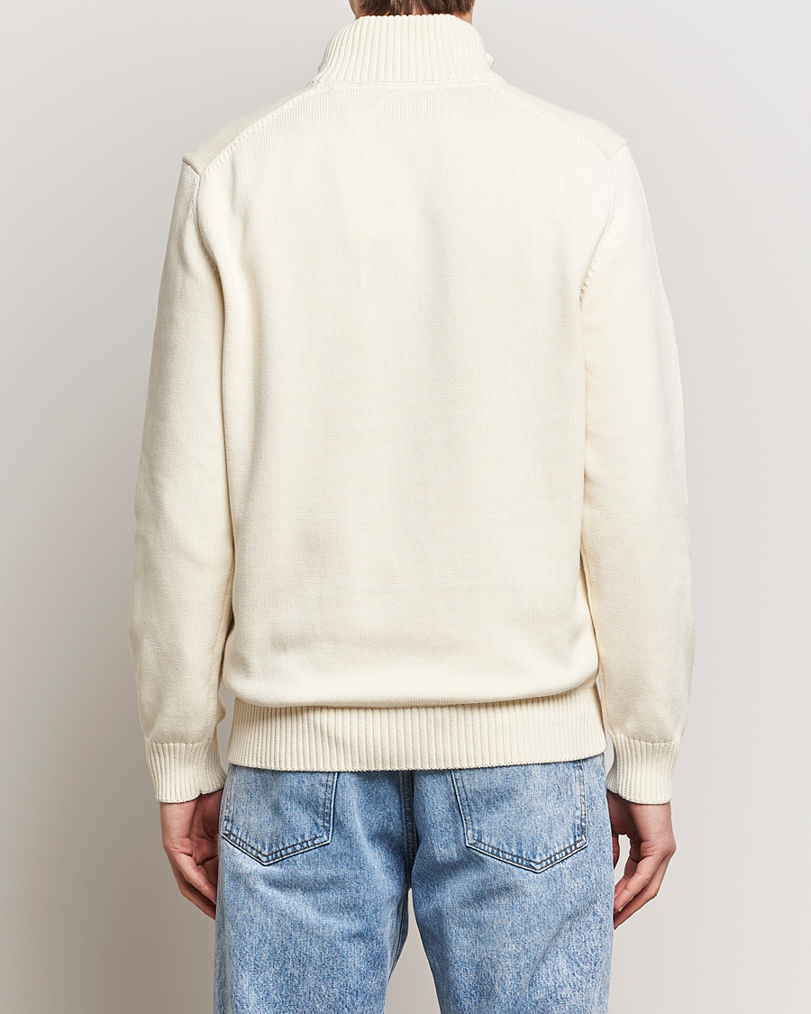 Men | Sweaters & Knitwear | GANT | Cotton Half Zip Cream