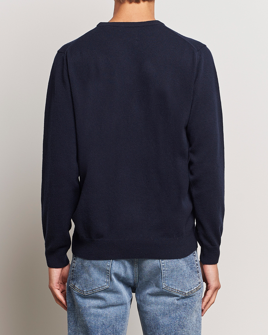 Men | Sweaters & Knitwear | GANT | Lambswool Crew Neck Pullover Marine