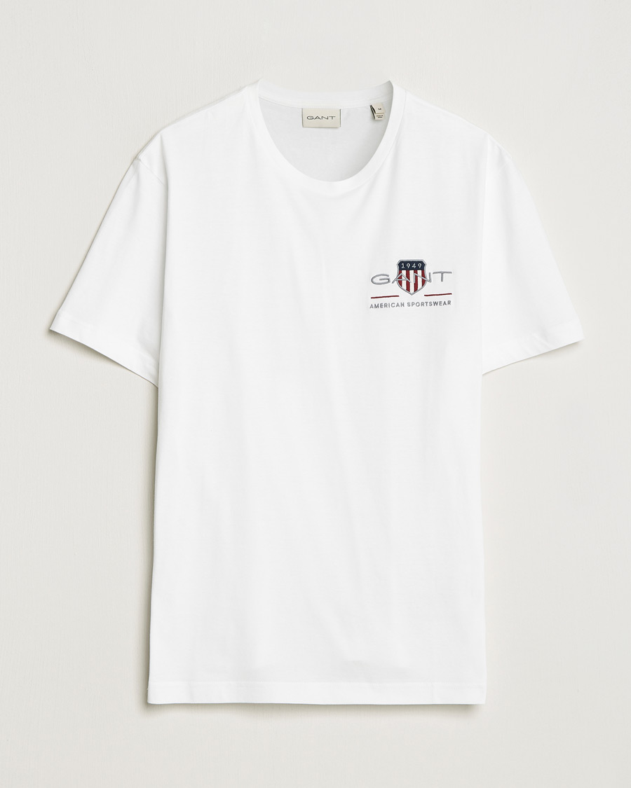 Men | T-Shirts | GANT | Archive Shield Small Logo T-Shirt White