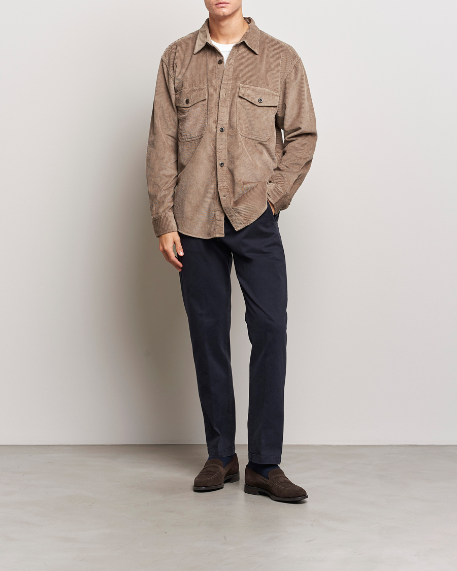 Men | Shirts | GANT | Relaxed Fit Corduroy Overshirt Desert Brown