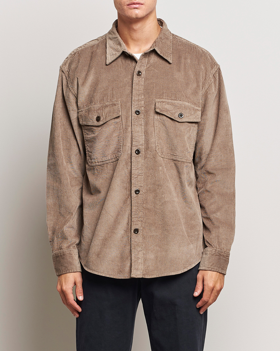 Men | Shirts | GANT | Relaxed Fit Corduroy Overshirt Desert Brown