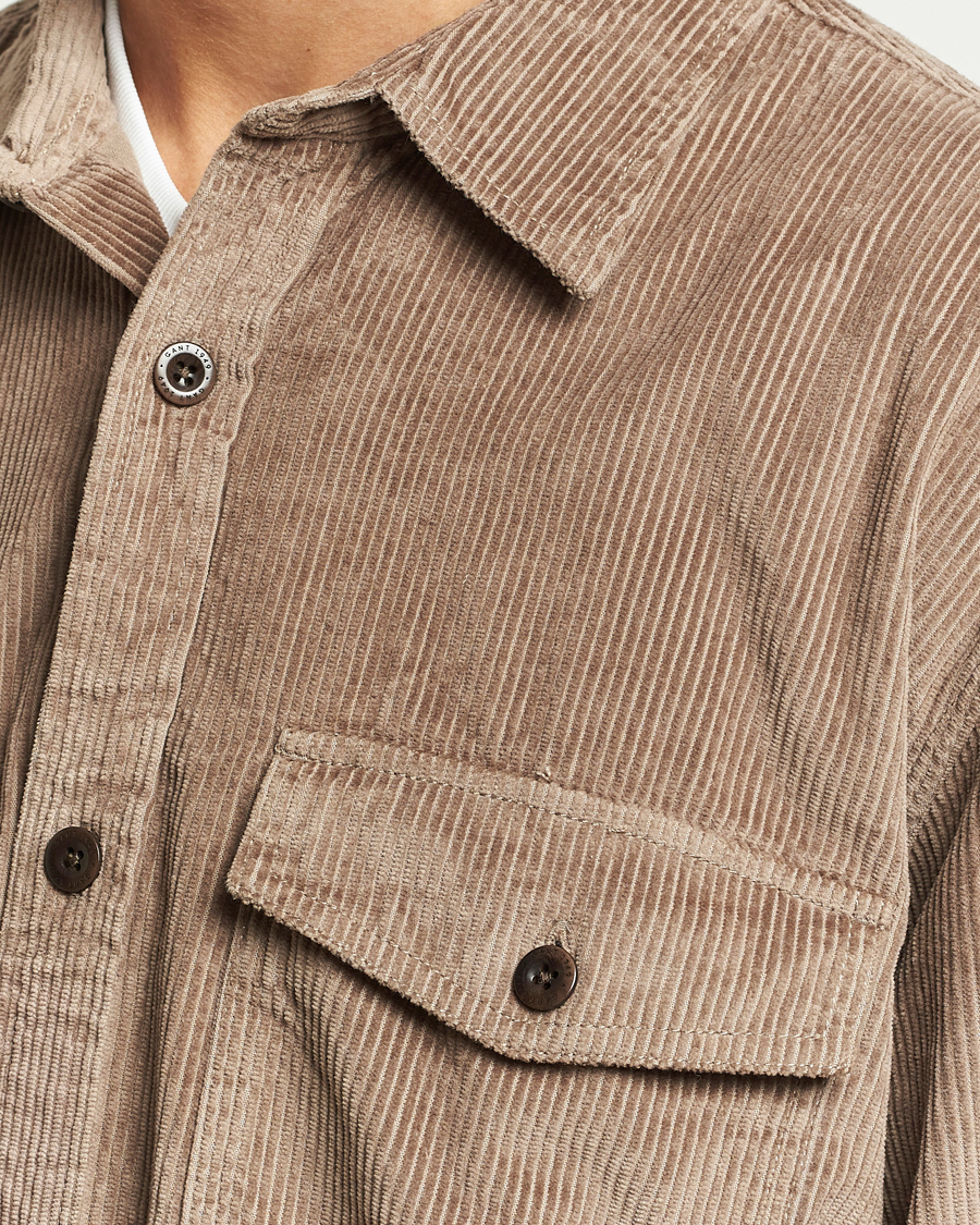 Men | Shirts | GANT | Relaxed Fit Corduroy Overshirt Desert Brown