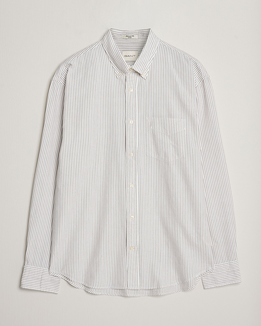Men | Shirts | GANT | Regular Fit Archive Oxford Striped Shirt Eggshell