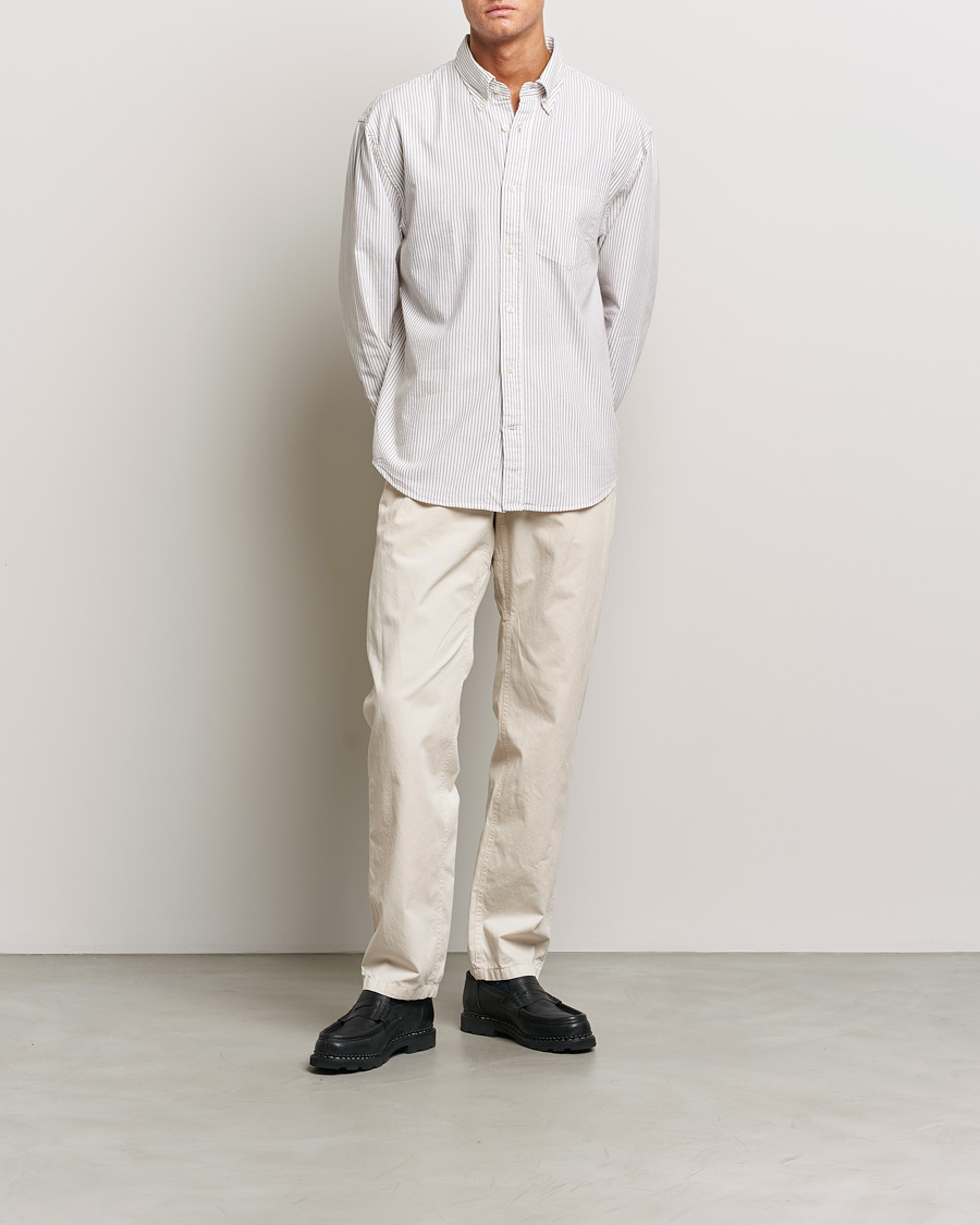 Men | Shirts | GANT | Regular Fit Archive Oxford Striped Shirt Eggshell