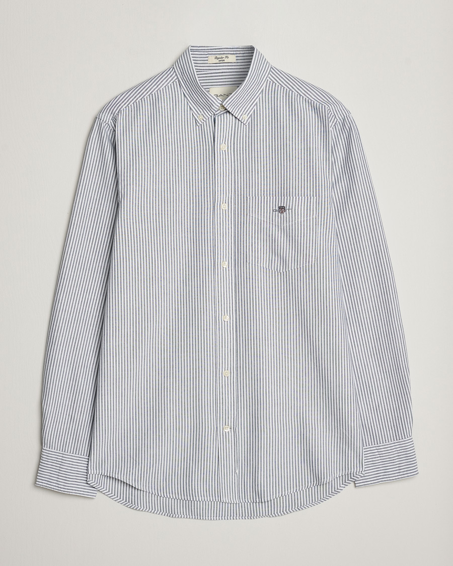 Men | Shirts | GANT | Regular Fit Striped Oxford Shirt Persien Blue