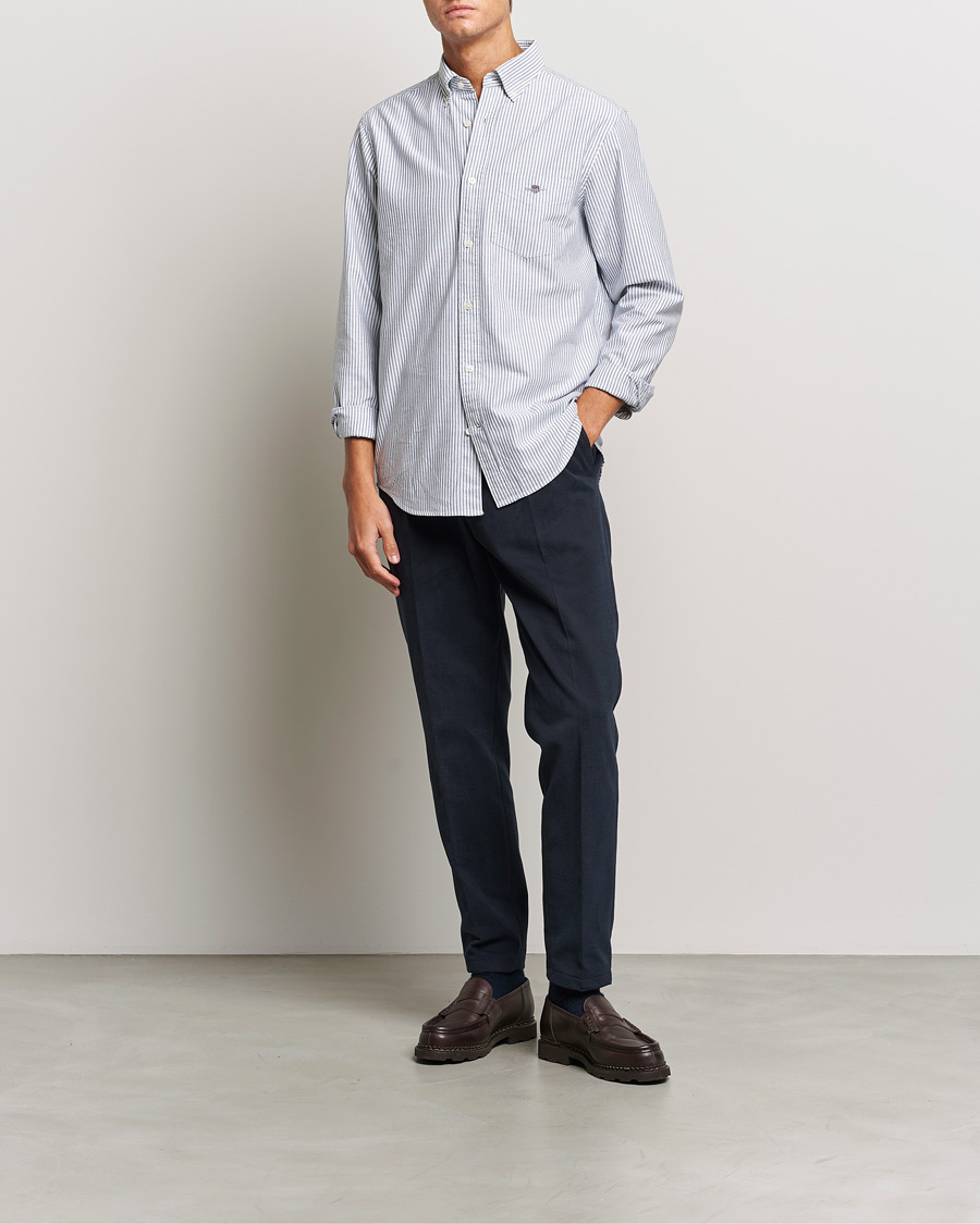 Men | Shirts | GANT | Regular Fit Striped Oxford Shirt Persien Blue