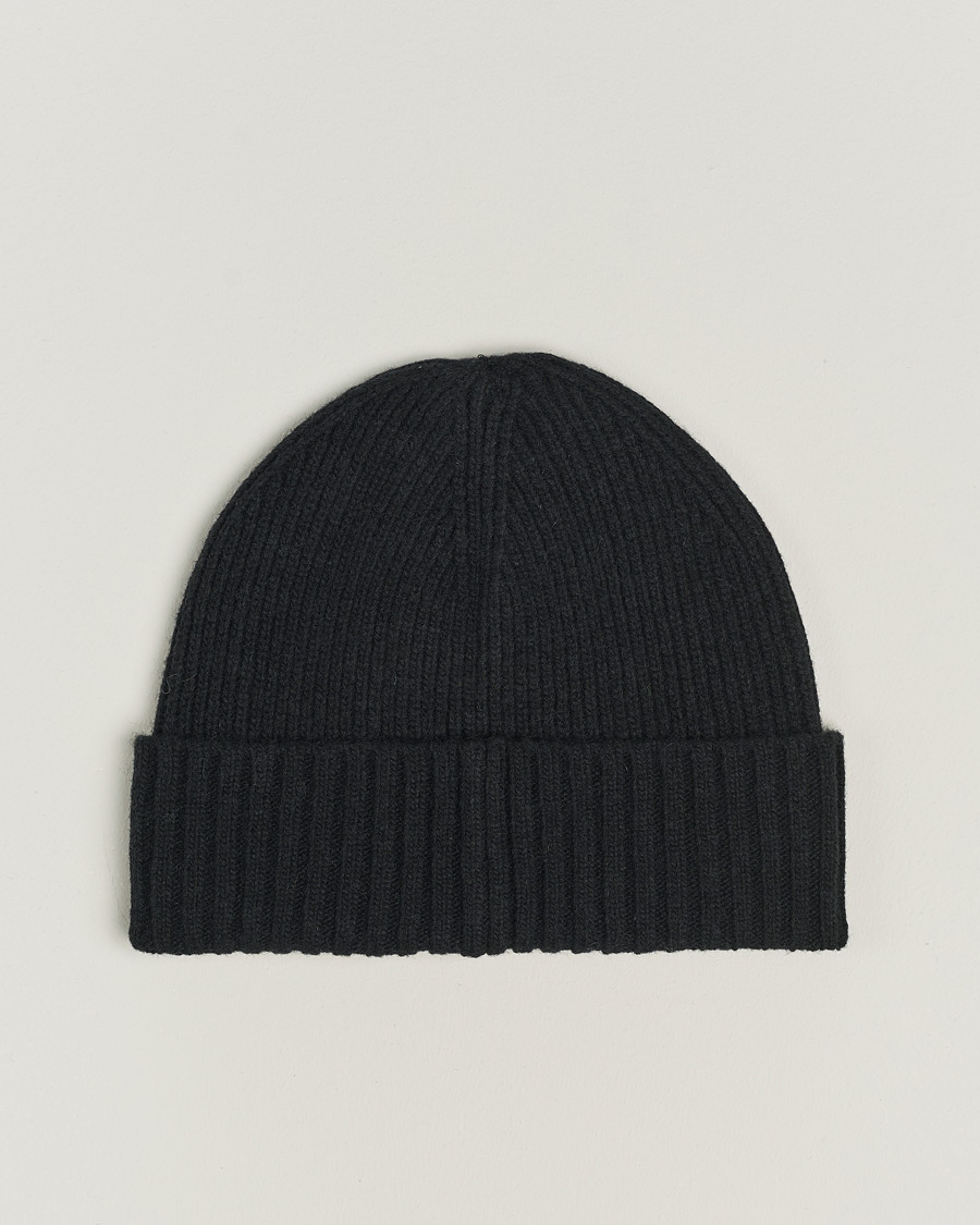 Men | Beanies | GANT | Wool Lined Beanie Black
