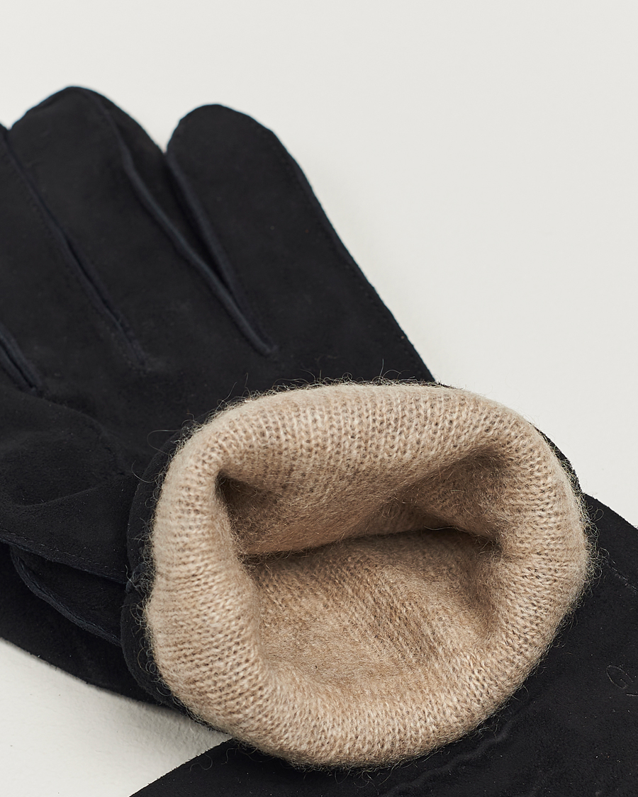 Men | GANT Classic Suede Gloves Black | Gant | Classic Suede Gloves Black