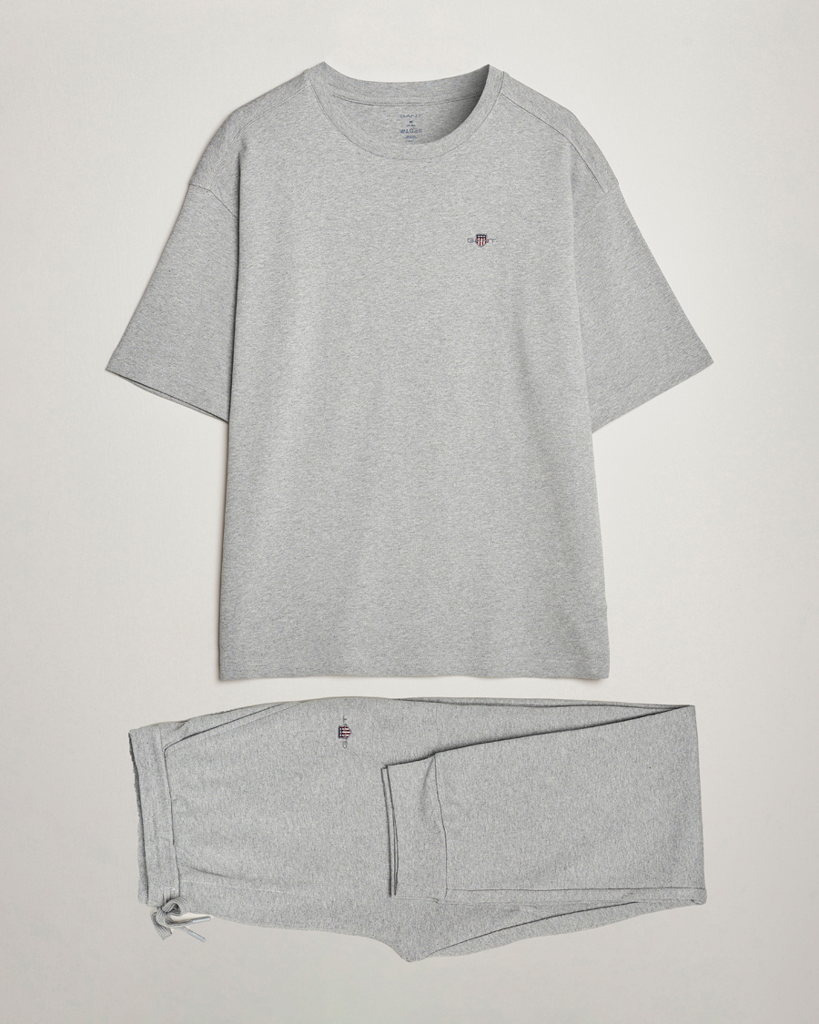 Men | Pyjamas & Robes | Gant | Premium Loungewear Set Grey Melange