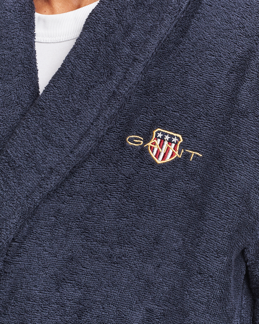 Men | GANT Archive Shield Terry Robe Evening Blue | Gant | Archive Shield Terry Robe Evening Blue