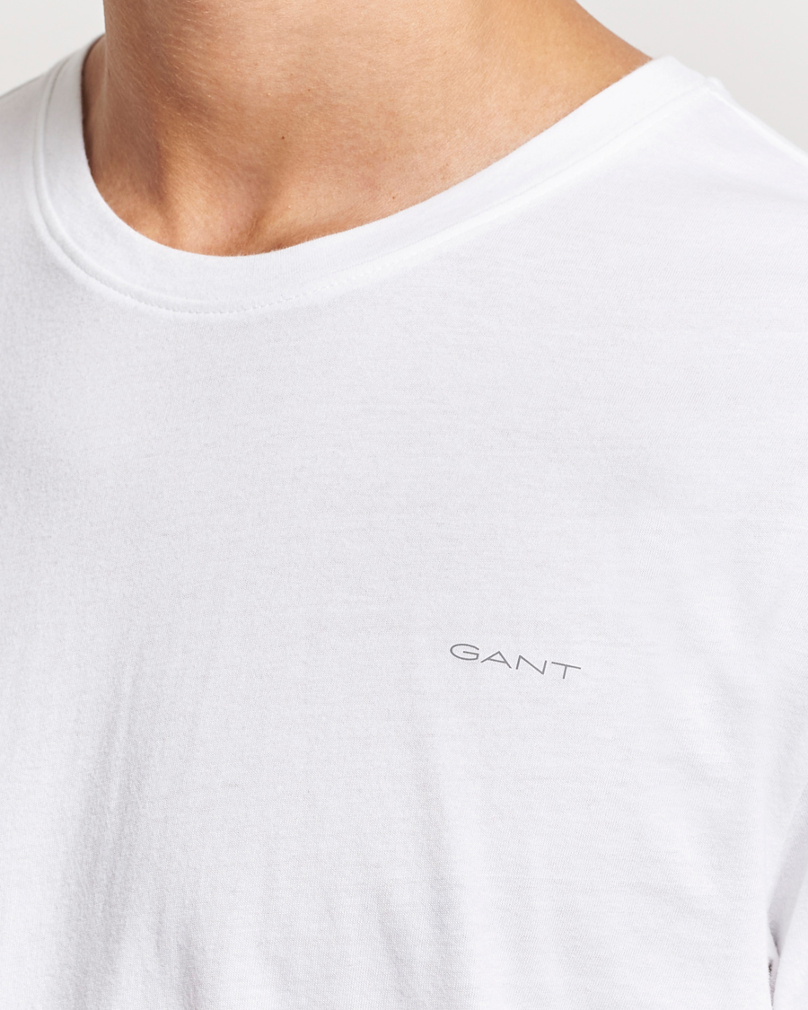 Men | T-Shirts | GANT | 2-Pack Crew Neck T-Shirt Navy/White