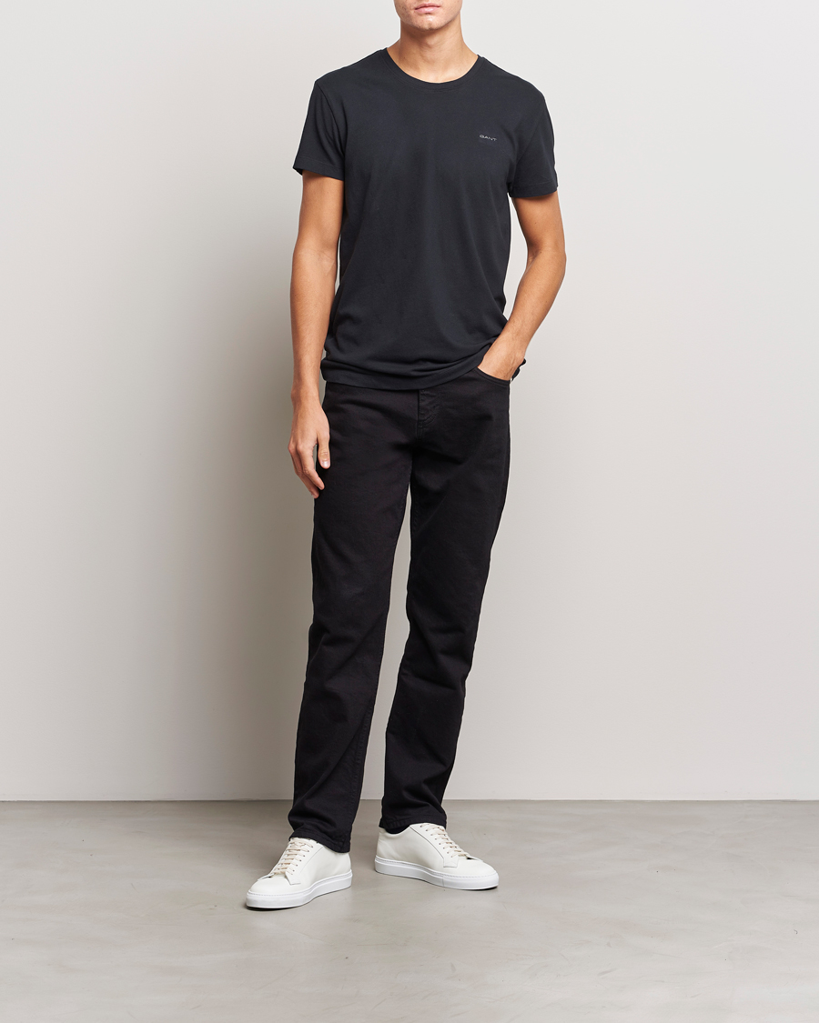 Men | T-Shirts | GANT | 2-Pack Crew Neck T-Shirt Black