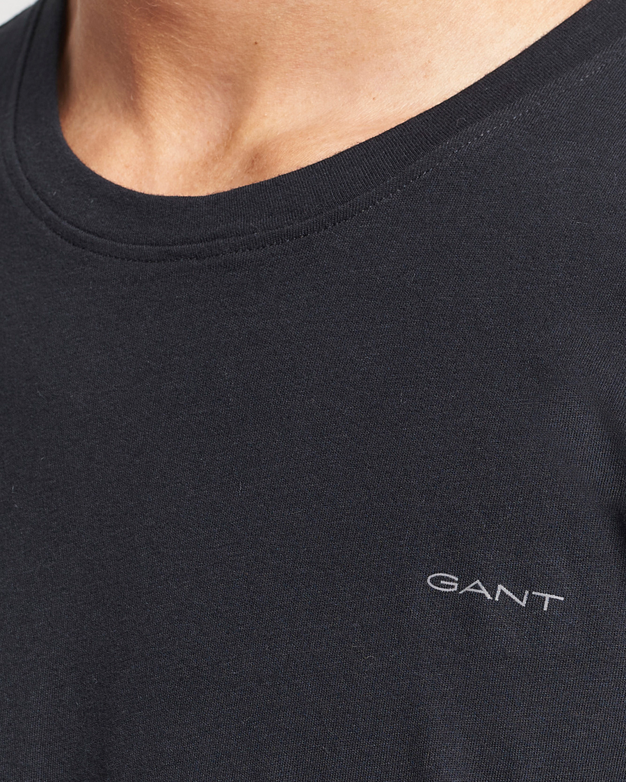 Men | T-Shirts | GANT | 2-Pack Crew Neck T-Shirt Black