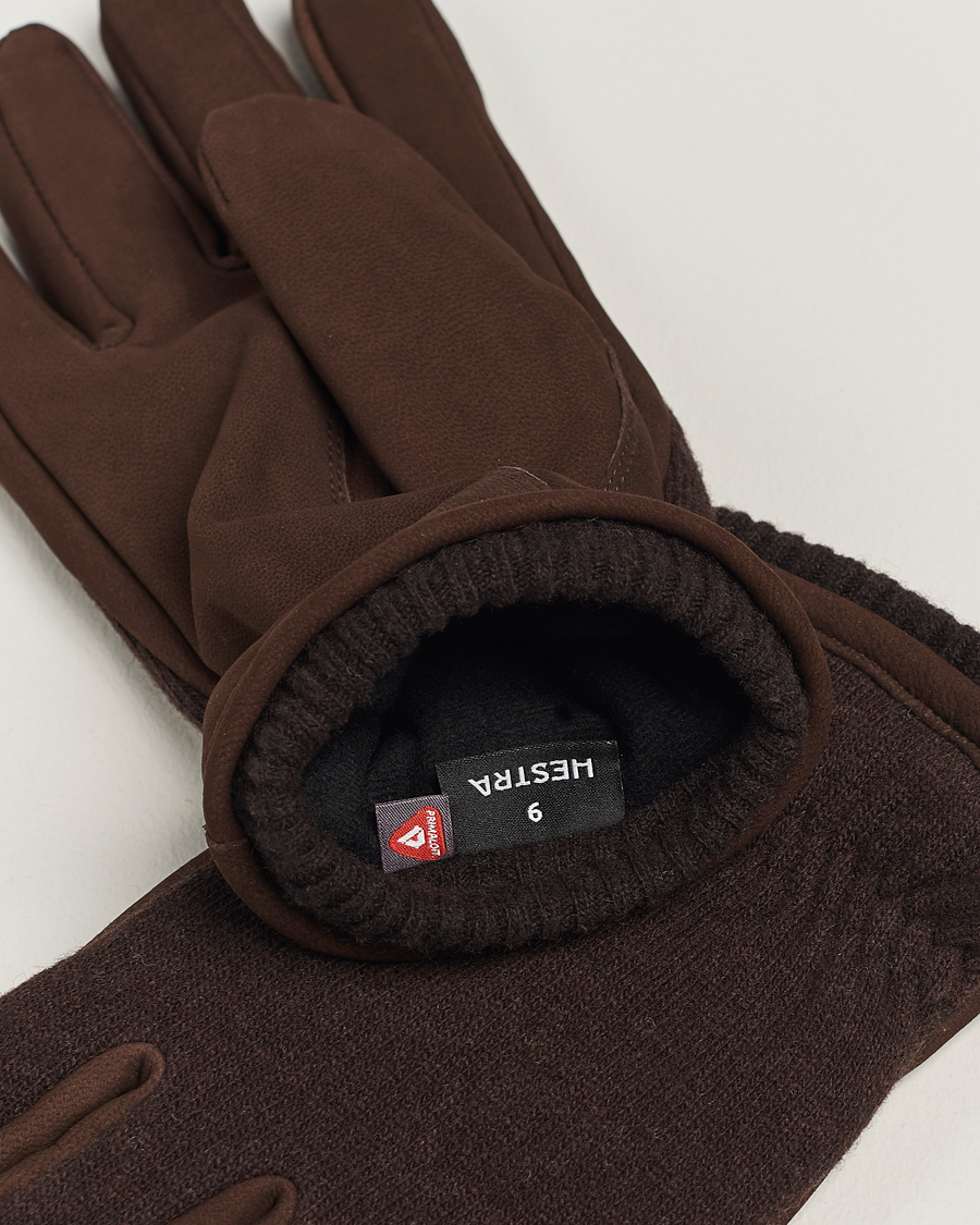 Men | Hestra Noah Nubuck Wool Tricot Glove Espresso | Hestra | Noah Nubuck Wool Tricot Glove Espresso