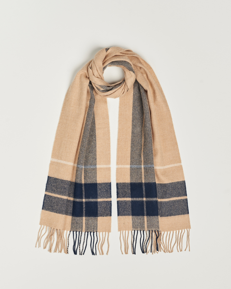 Men | Gloverall Lambswool Scarf Camel Check | Gloverall | Lambswool Scarf Camel Check