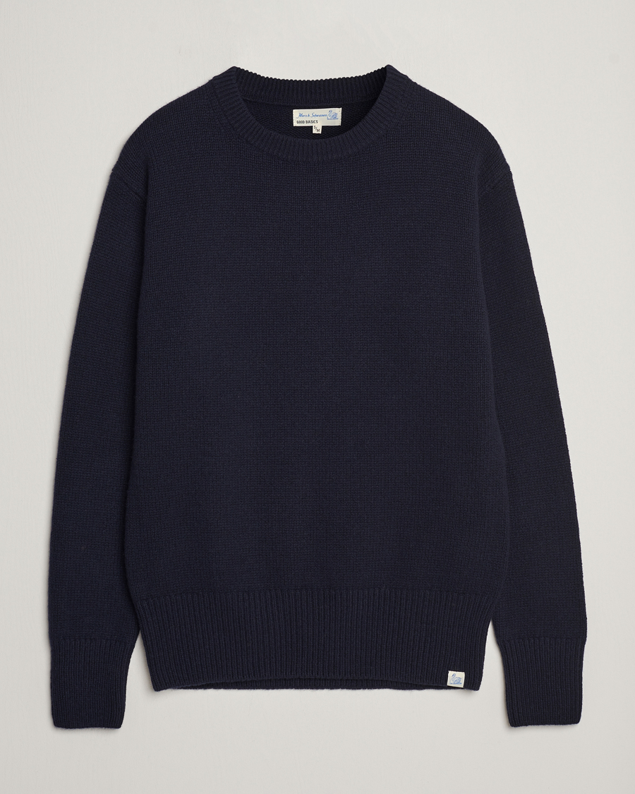 Men | Sweaters & Knitwear | Merz b. Schwanen | Cashmere/Merino Pullover Dark Navy