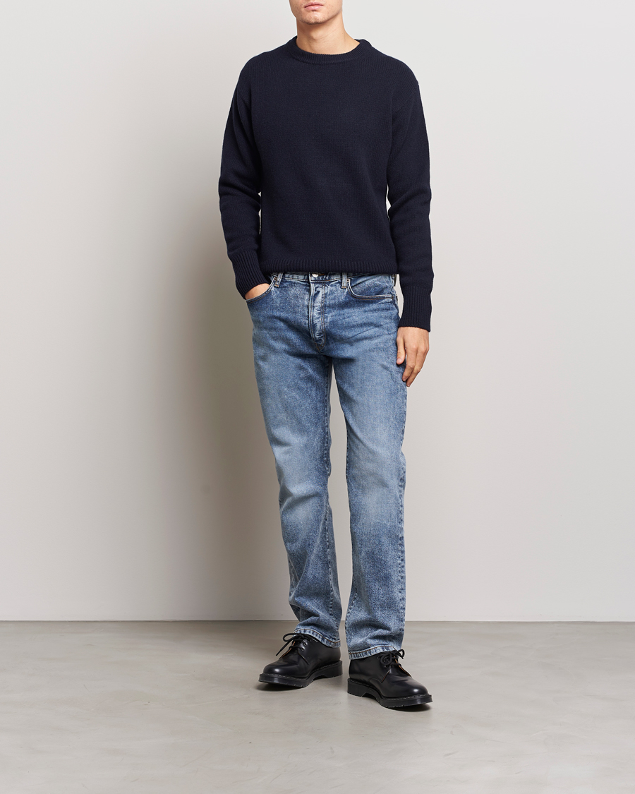 Men | Sweaters & Knitwear | Merz b. Schwanen | Cashmere/Merino Pullover Dark Navy
