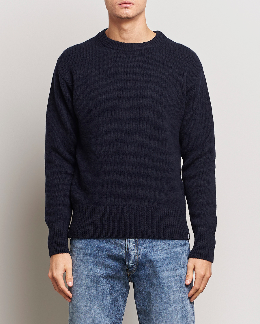 Men | Sweaters & Knitwear | Merz b. Schwanen | Cashmere/Merino Pullover Dark Navy