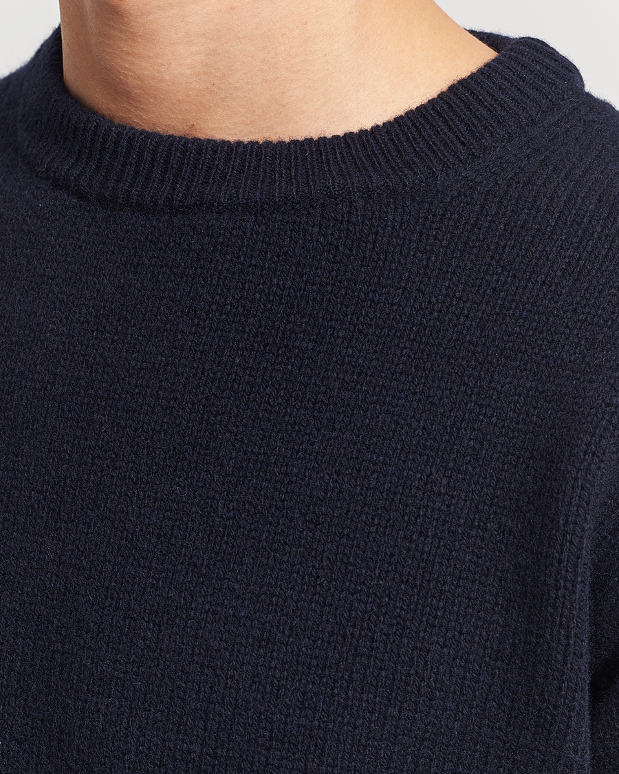 Men | Sweaters & Knitwear | Merz b. Schwanen | Cashmere/Merino Pullover Dark Navy