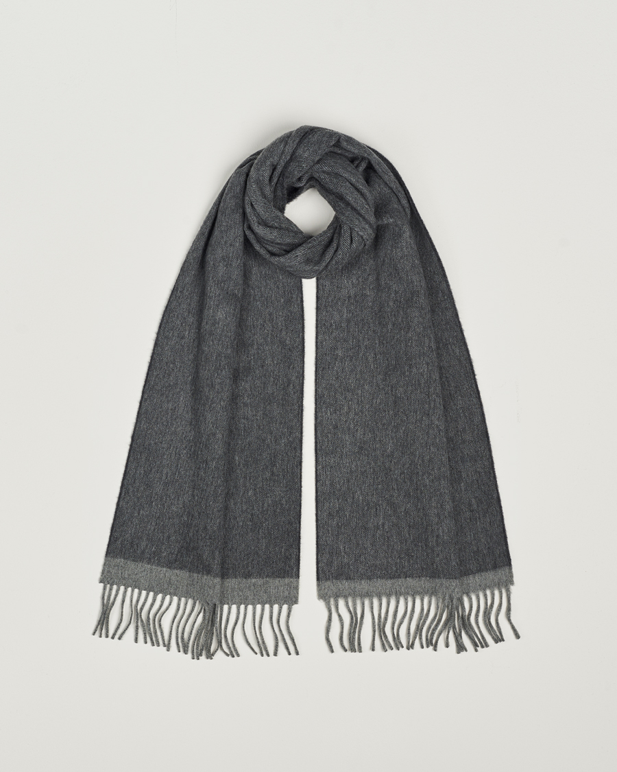 Men | Begg & Co Solid Board Wool/Cashmere Scarf Flannel Charcoal | Begg & Co | Solid Board Wool/Cashmere Scarf Flannel Charcoal