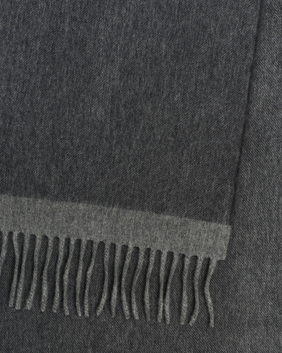 Men | Begg & Co Solid Board Wool/Cashmere Scarf Flannel Charcoal | Begg & Co | Solid Board Wool/Cashmere Scarf Flannel Charcoal