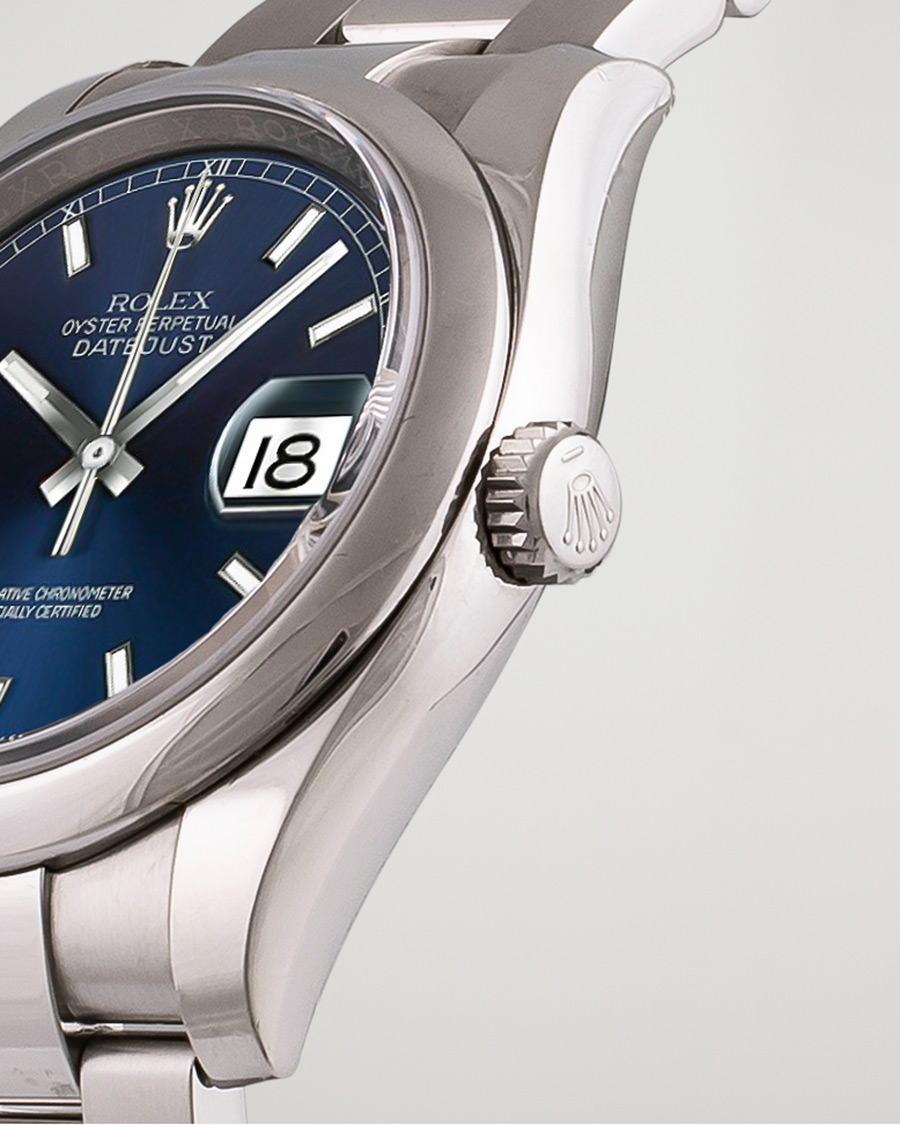 Men | Rolex Pre-Owned Datejust 116200 Oyster Perpetual Steel Black Steel Blue | Rolex Pre-Owned | Datejust 116200 Oyster Perpetual Steel Black Steel Blue