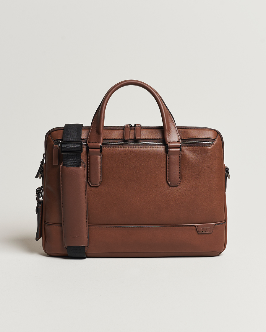 Men | Bags | TUMI | Harrison Sycamore Slim Leather Brief Cognac
