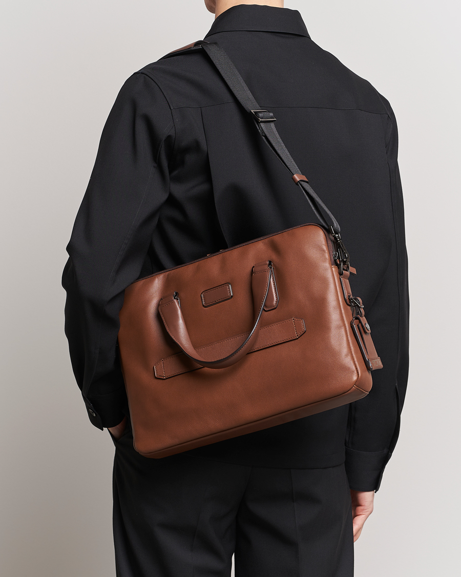 Men | Bags | TUMI | Harrison Sycamore Slim Leather Brief Cognac