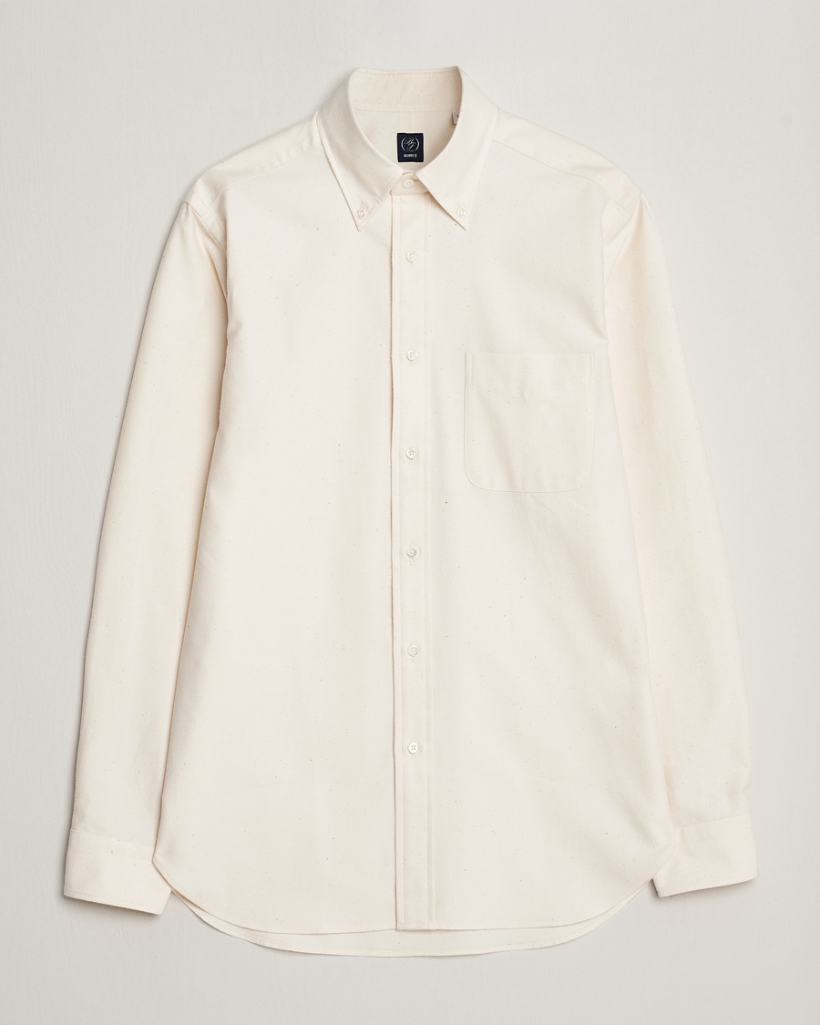 Men | Shirts | Beams F | Cotton Flannel Button Down Shirt Off White