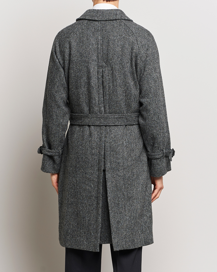 Men | Coats & Jackets | Beams F | Harris Tweed Raglan Coat Dark Grey