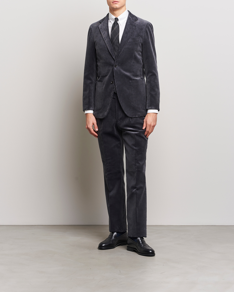 Men | Blazers | Beams F | Corduroy Blazer Charcoal