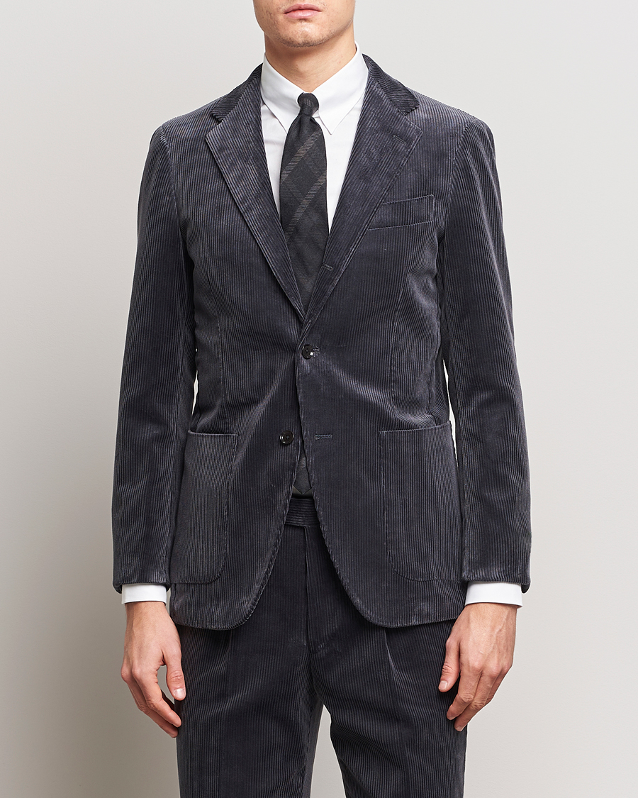 Men | Blazers | Beams F | Corduroy Blazer Charcoal
