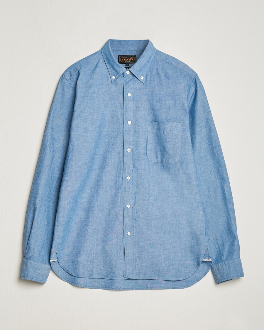 Men | Shirts | BEAMS PLUS | Chambray Button Down Shirt Blue