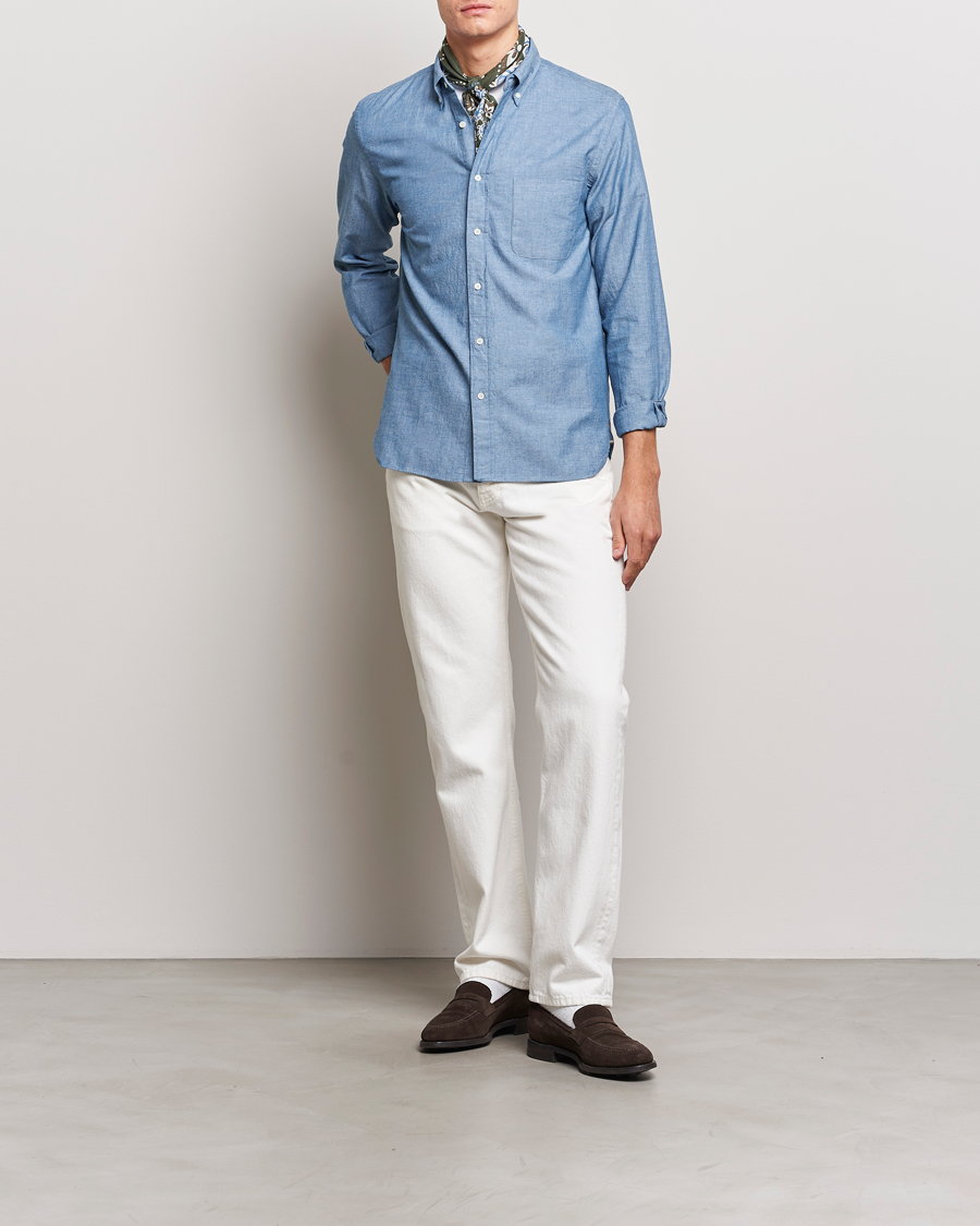 Men | Shirts | BEAMS PLUS | Chambray Button Down Shirt Blue