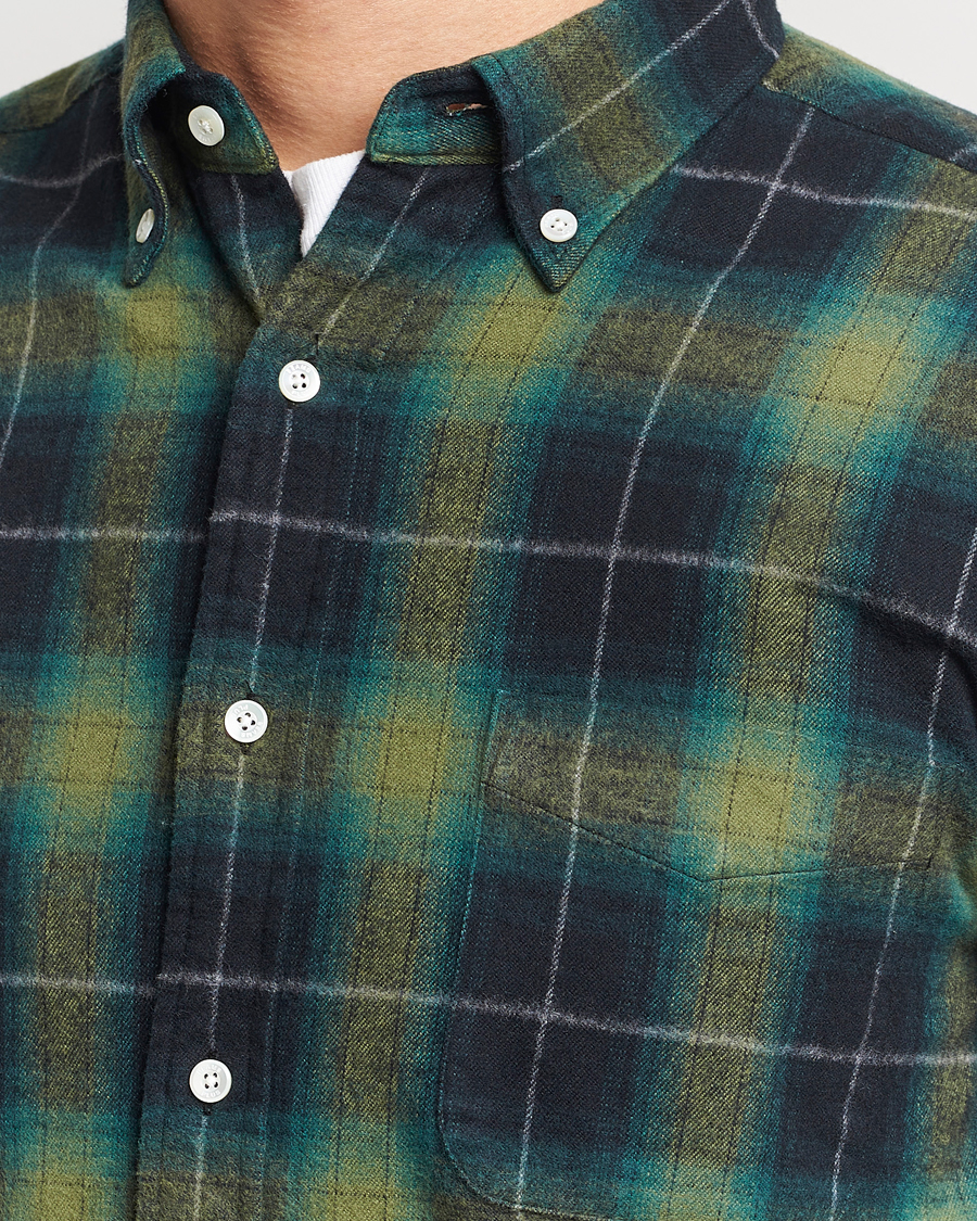 Men | Shirts | BEAMS PLUS | Shaggy Flannel Button Down Shirt Green Check