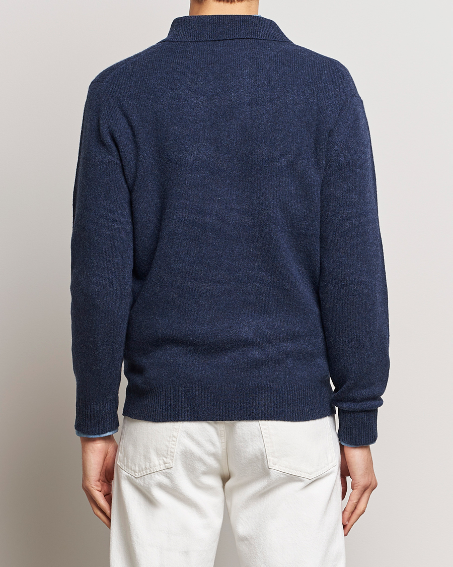 Men | Sweaters & Knitwear | BEAMS PLUS | Knitted Wool Polo Navy