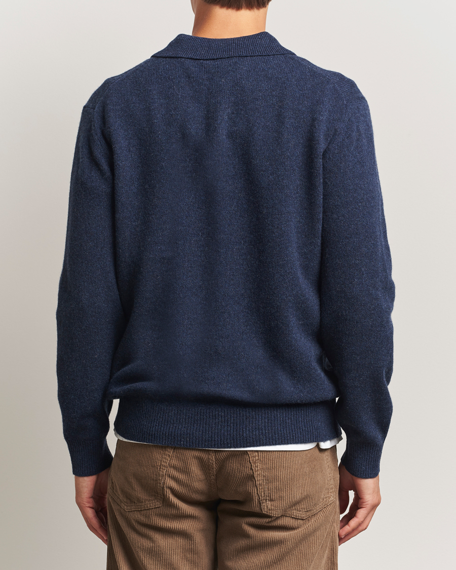 Men | Sweaters & Knitwear | BEAMS PLUS | Knitted Wool Polo Navy