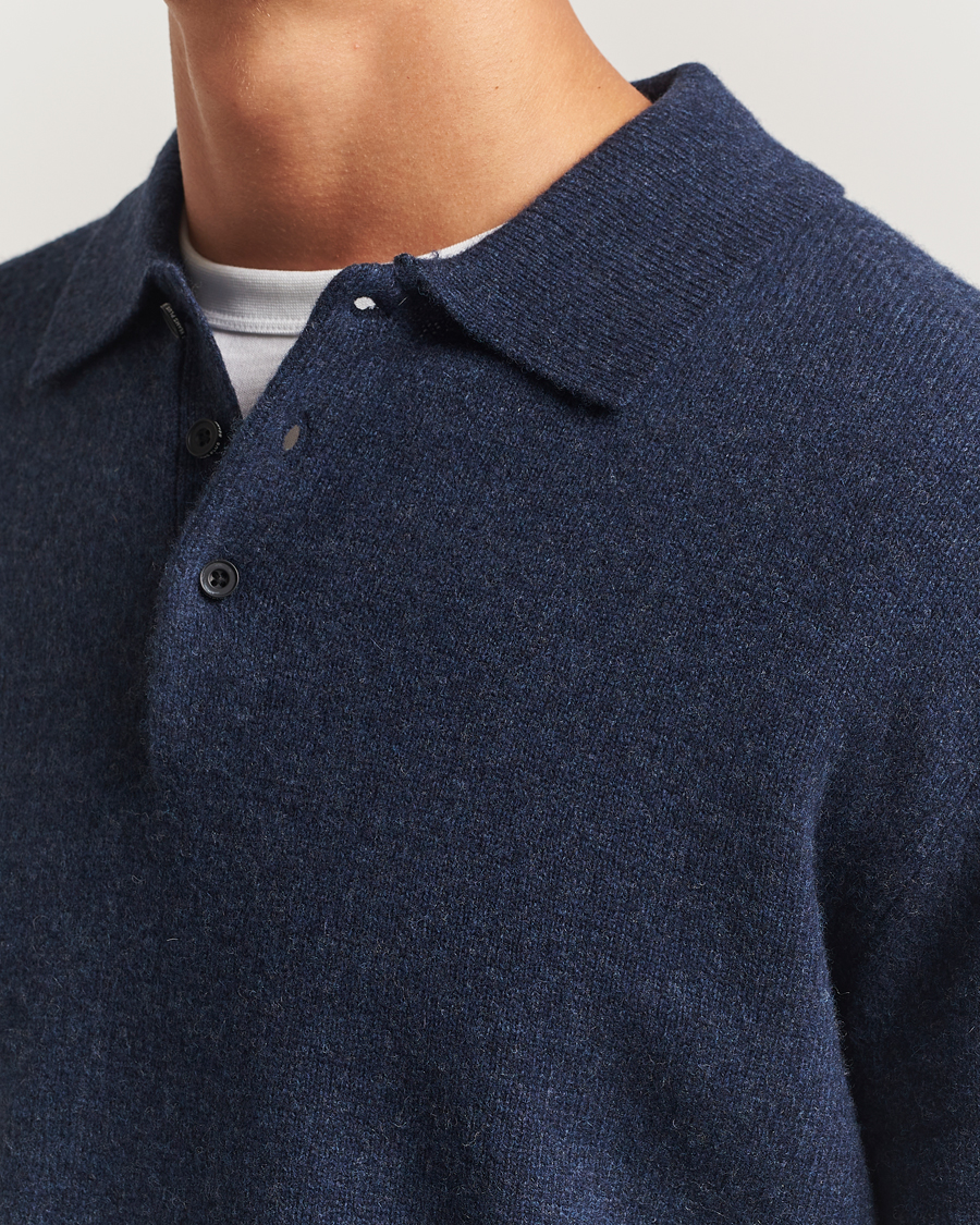 Men | Sweaters & Knitwear | BEAMS PLUS | Knitted Wool Polo Navy