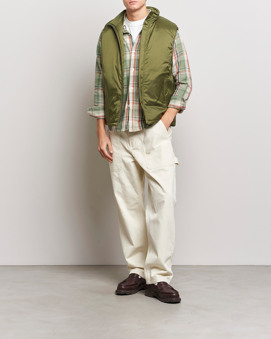 BEAMS PLUS MIL Puffer Vest Olive at CareOfCarl.com