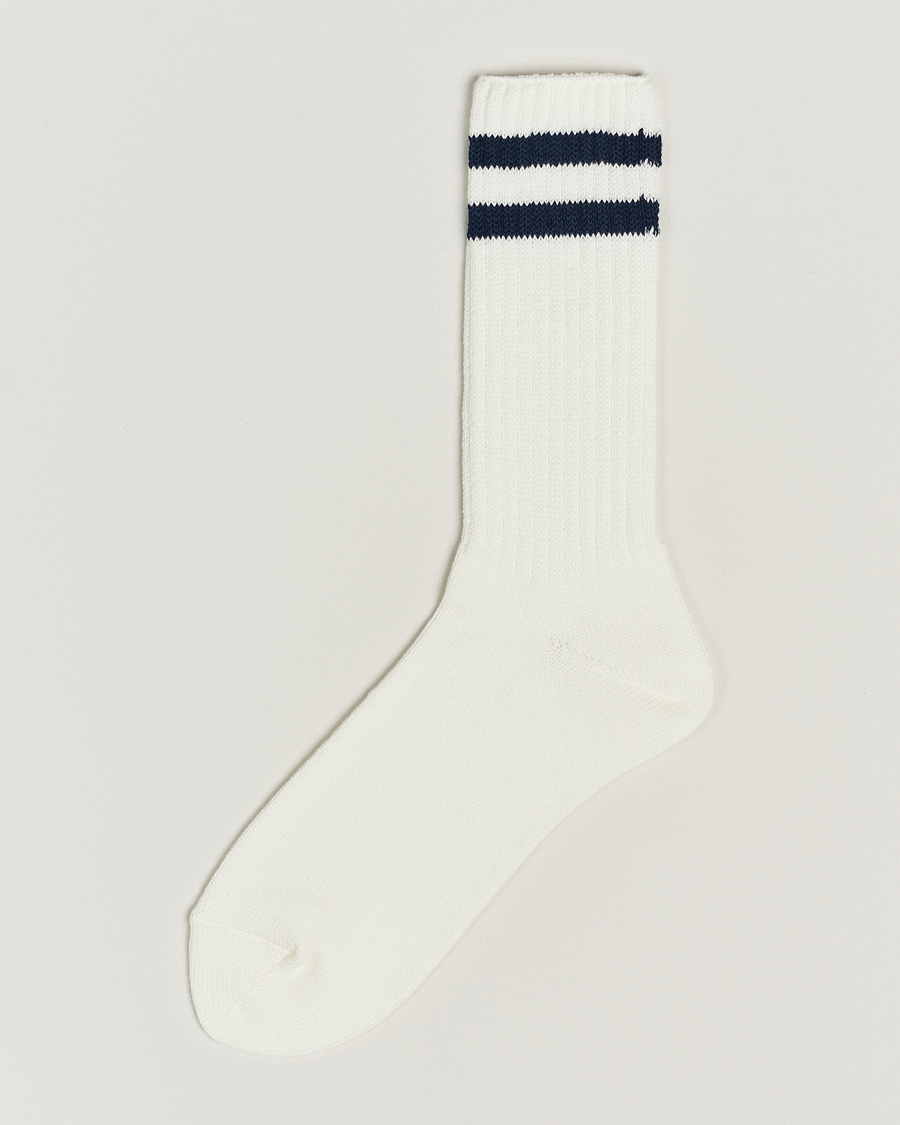 Men | Underwear & Socks | BEAMS PLUS | Schoolboy Socks White/Navy