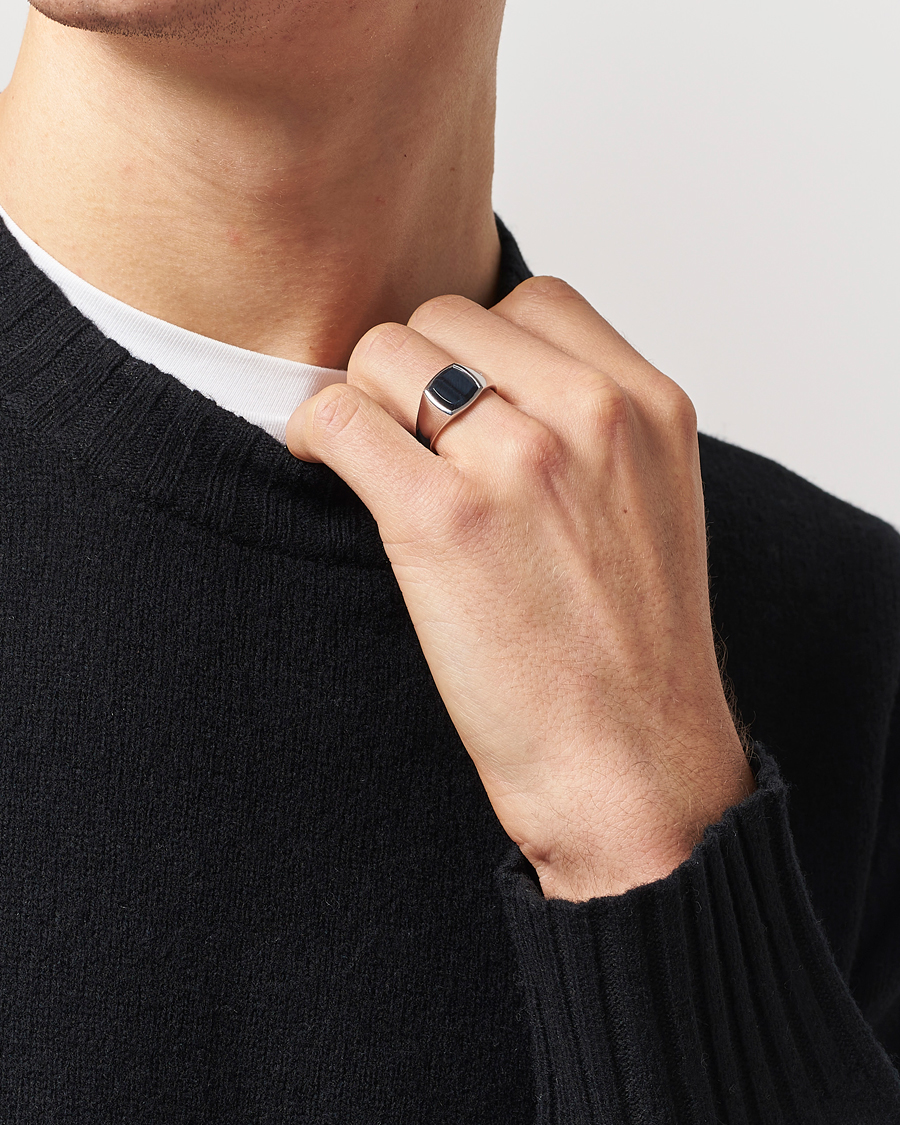 Men | Jewellery | Tom Wood | Kay Ring Blue Hawk Eye