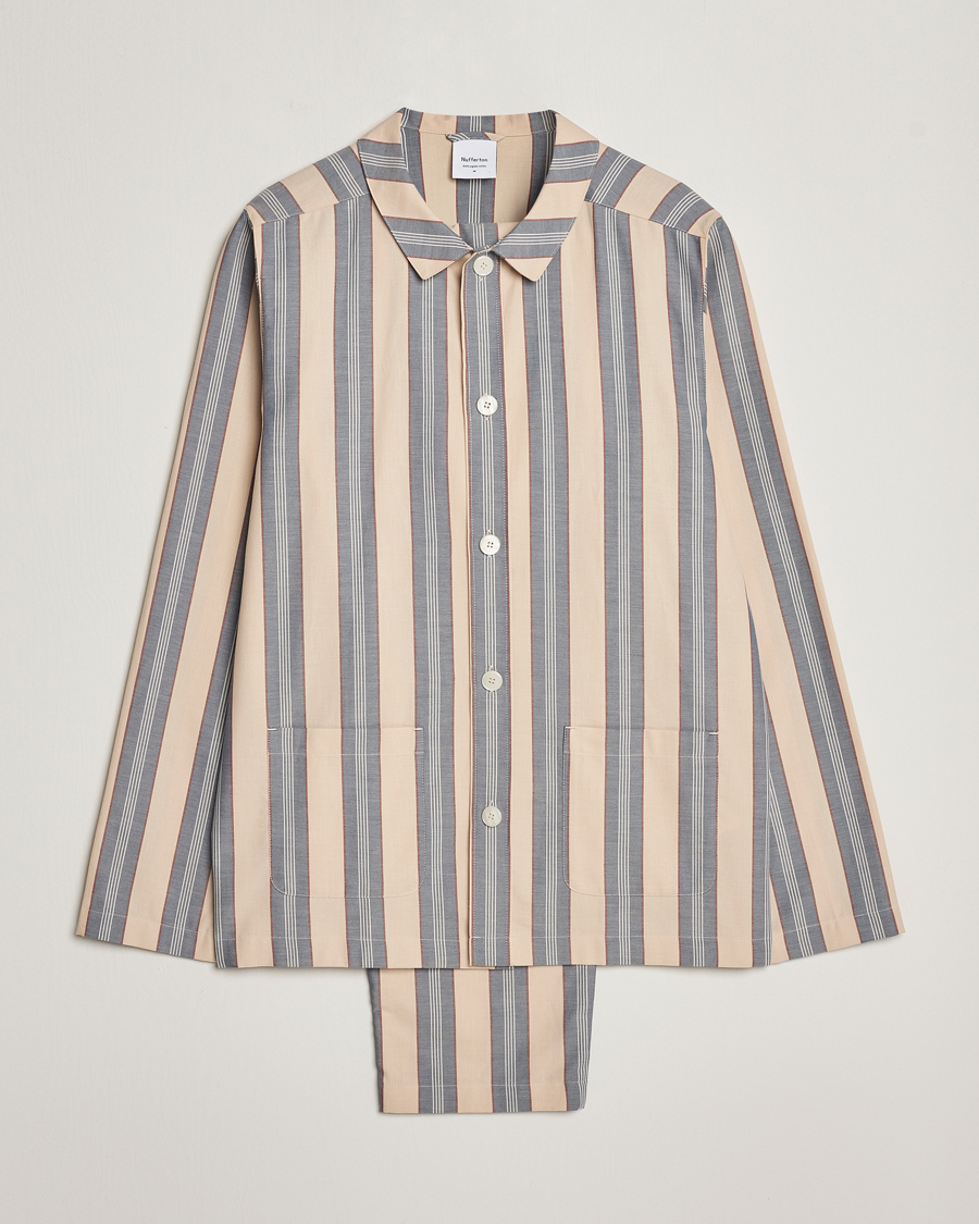 Men | Pyjamas & Robes | Nufferton | Uno Old School Pyjama Set Beige/Blue