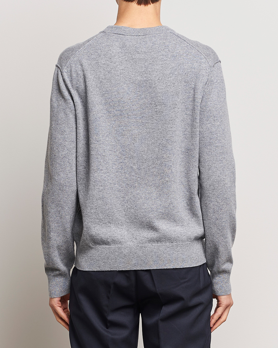 Men | Sweaters & Knitwear | Filippa K | 93 Knitted Lambswool Crew Neck Sweater Grey Melange
