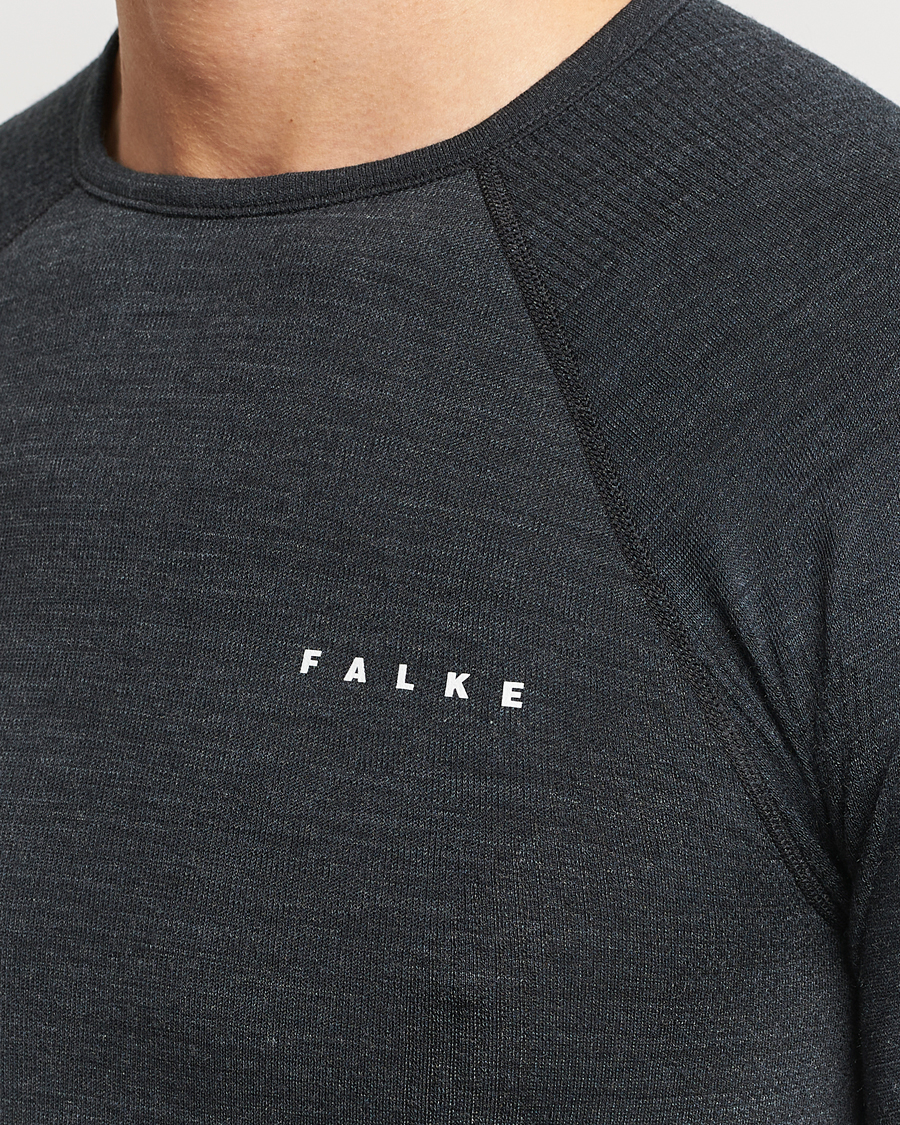 Men | T-Shirts | Falke Sport | Falke Long Sleeve Wool Tech Shirt Black