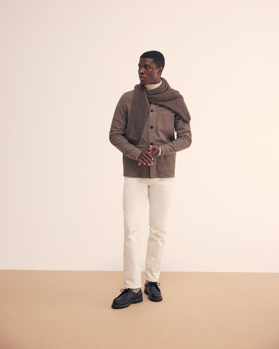 Men | Shirts | A Day's March | Original Wool Overshirt Taupe Melange