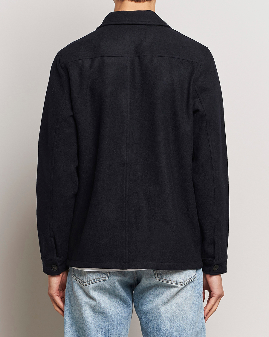 Men | Coats & Jackets | A Day's March | Wool Overshirt Navy